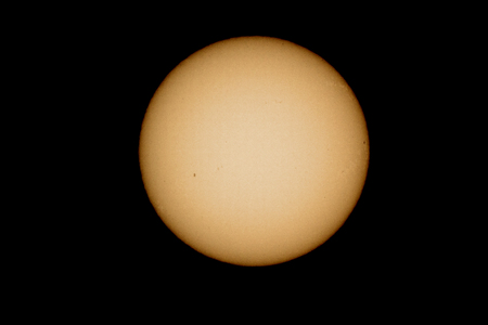 Sun closeup view while observing through a telescope