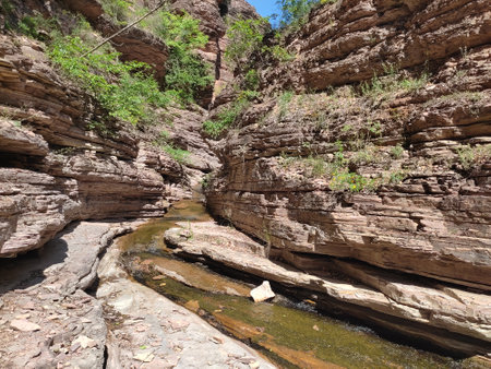 Mountain stream with clean water in Kamnik Canyon, Macedonia