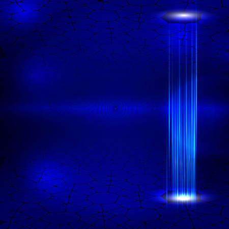 abstraction light effects in shades of blue. the effect of spatial depth.のイラスト素材