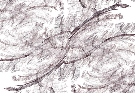 Stylized images of flowers and intersecting spiral lines. The infinity of space and time. Chaotic movement in space. Collision of stars. Interaction of cosmic objects. The invisible world.の写真素材