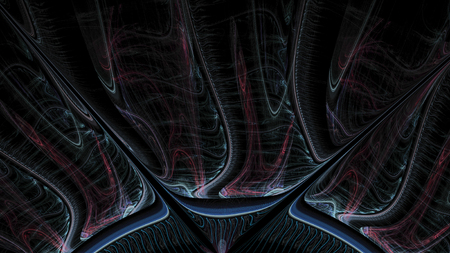 Stylized images of flowers and intersecting spiral lines. The infinity of space and time. Chaotic movement in space. Collision of stars. Interaction of cosmic objects. The invisible world.の写真素材