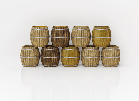 3D rendering. The barrel for alcoholic beverages.の写真素材