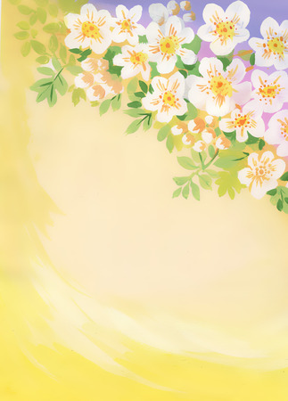 Watercolor cherry blossom with copyspaceのイラスト素材