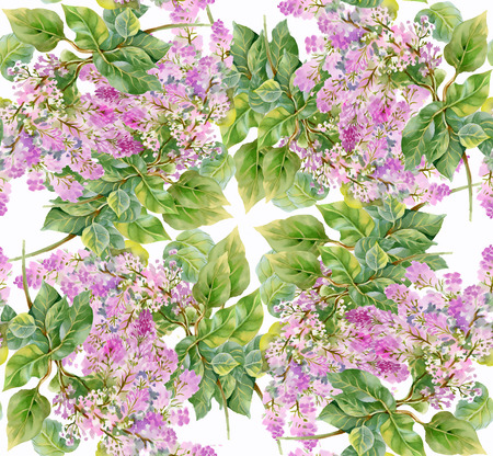 Floral seamless pattern with flowers and leavesのイラスト素材
