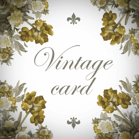 Greeting card with flowers, watercolor, can be used as invitation card for wedding, birthday and other holiday and  summer background.のイラスト素材