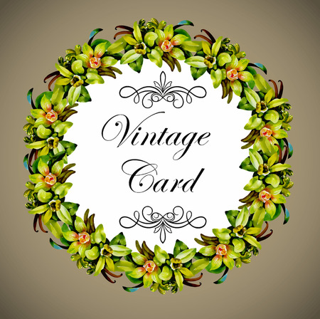 Greeting card with flowers, watercolor, can be used as invitation card for wedding, birthday and other holiday and  summer background.のイラスト素材