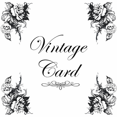 Greeting card with flowers, watercolor, can be used as invitation card for wedding, birthday and other holiday and  summer background.のイラスト素材