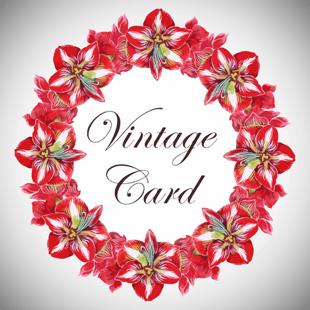 Greeting card with flowers, watercolor, can be used as invitation card for wedding, birthday and other holiday and  summer background.のイラスト素材