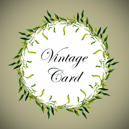 Greeting card with flowers, watercolor, can be used as invitation card for wedding, birthday and other holiday and  summer background.のイラスト素材