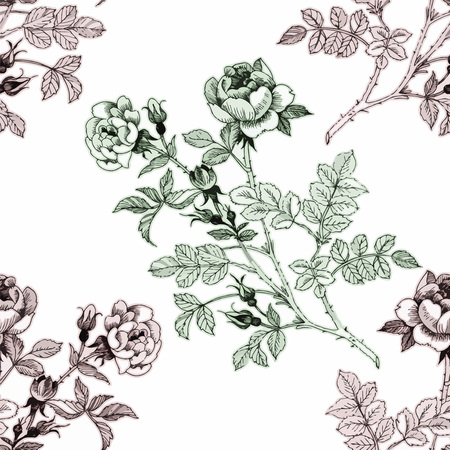 Seamless pattern with Beautiful flowers, Watercolor painting.のイラスト素材