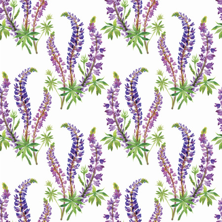 Seamless pattern with Beautiful flowers, Watercolor painting.のイラスト素材