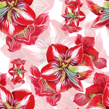 Seamless pattern with Beautiful flowers, Watercolor painting.のイラスト素材