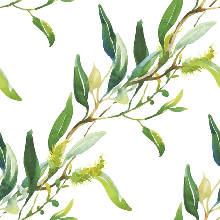 Seamless pattern with Beautiful flowers, Watercolor painting.のイラスト素材