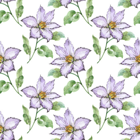 Seamless pattern with Beautiful flowers, Watercolor painting.のイラスト素材