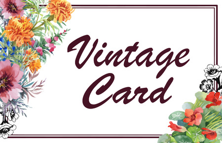 Invitation. Wedding or birthday card. Floral frame. Watercolor background with flowers.のイラスト素材