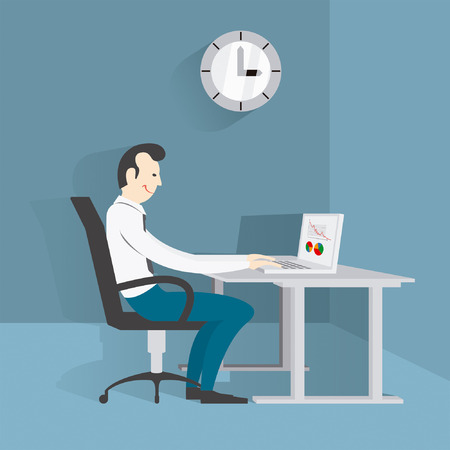 vector image, working in the officeのイラスト素材