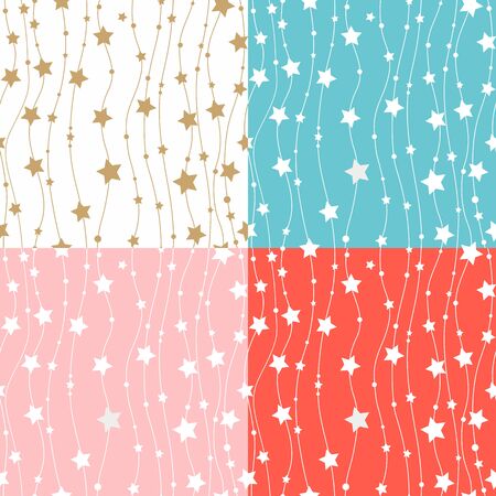 Seamless pattern with stars. Christmas star. Texture for printing on fabric paper or for holiday. Vector illustration.のイラスト素材