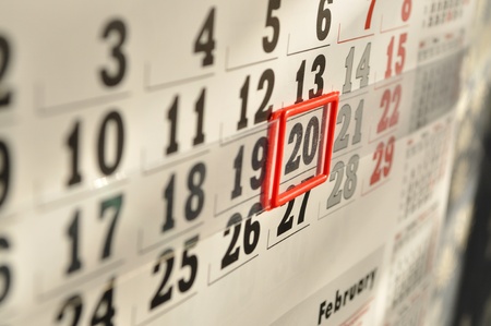 List calendar month from the date of selection, side viewの写真素材