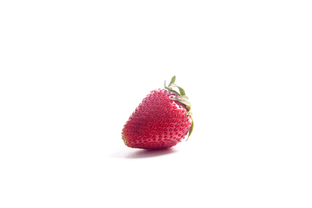 Sweet strawberry. Fresh raw red berries isolated on white background.の写真素材