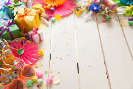 Colored gift boxes with colorful ribbons. White background. Gifts for Christmas or a birthday.の写真素材