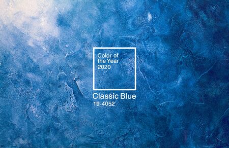 Classic Blue. Color of the Year 2020. Stucco gradient background.