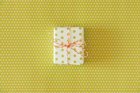 One color gift with ribbons on the pastel backgroundの写真素材