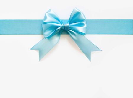 Bow for a gift to the boy. Satin ribbon.の写真素材