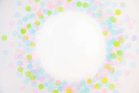 Colorful Confetti in front of white Background.の写真素材
