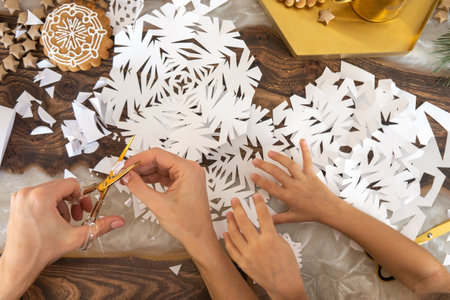 Christmas composition with handcrafted Christmas Tree.の写真素材