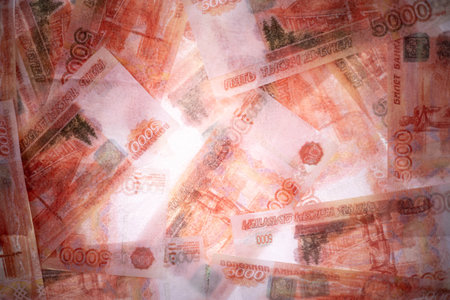 Five thousand rubles are thawed in ice. The Russian currency is frozen.