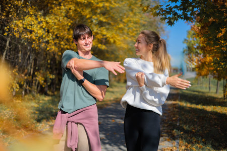 Runners athletes in fitness clothes.の写真素材