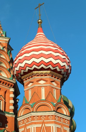 Dome of St. Basil's Cathedral on Red Square in Moscow, close-upの写真素材