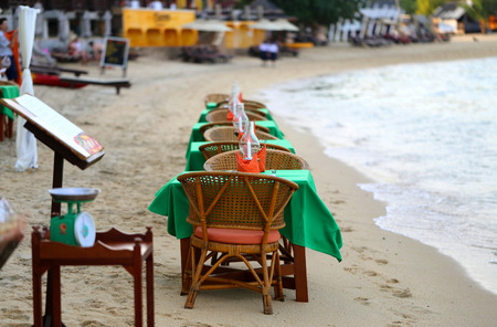 Restaurant by the sea in Thailand on Koh Samuiの写真素材