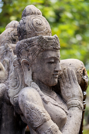 Sculpture of divine beings in Thailand with fotografirovanie in Buddhist temples