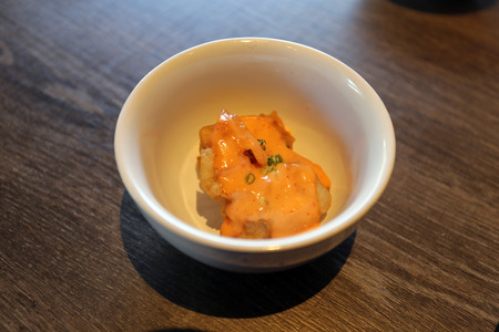 Japanese sushi on the buffet photographed closeupの写真素材