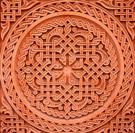 Beautiful round pattern on the wall is photographed close-upの写真素材