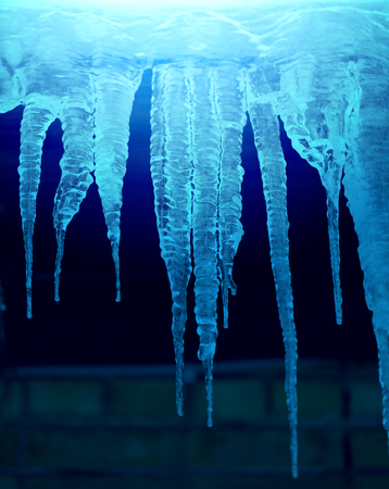 Beautiful icicles photographedの写真素材