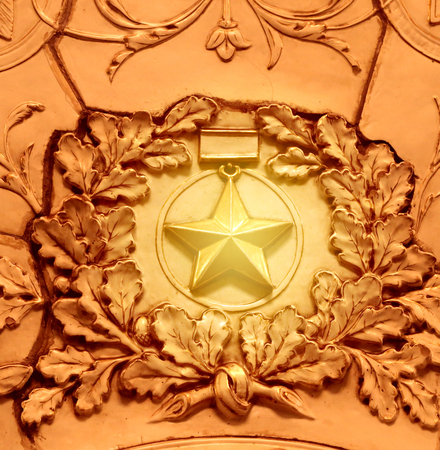 The star on the wallの写真素材