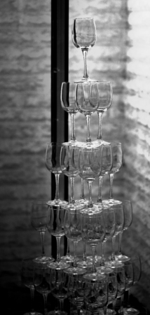 Beautiful tower of glassesの写真素材