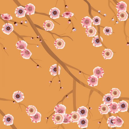 Seamless sakura (cherry blossom) pattern tileのイラスト素材