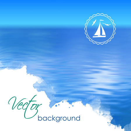 Abstract ripple water blue watercolor backgroundのイラスト素材