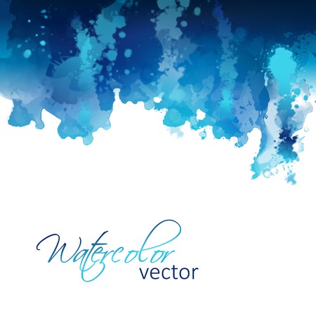 Vector watercolor header. Hand drawing abstract splash, streaks on white backgroundのイラスト素材