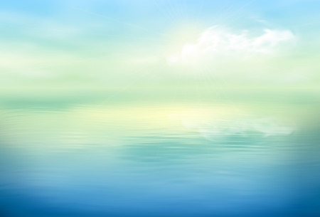 Water vector background calm and clear. Sea landscapeのイラスト素材