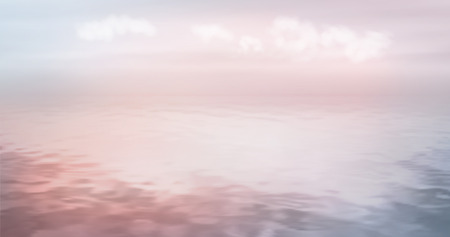 Water vector background in the morning mist. Sea or ocean landscapeのイラスト素材