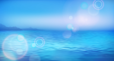 Sea vector background calm and clear. Marine landscapeのイラスト素材