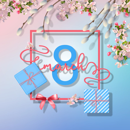 Women's Day Greeting Card Vector illustration.のイラスト素材