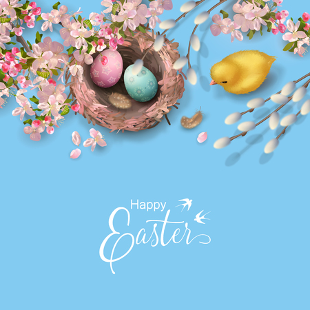 Easter Holiday Background decoration for celebration dayのイラスト素材