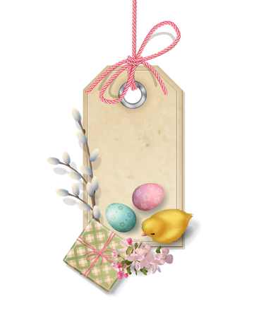 Happy Easter Labelのイラスト素材