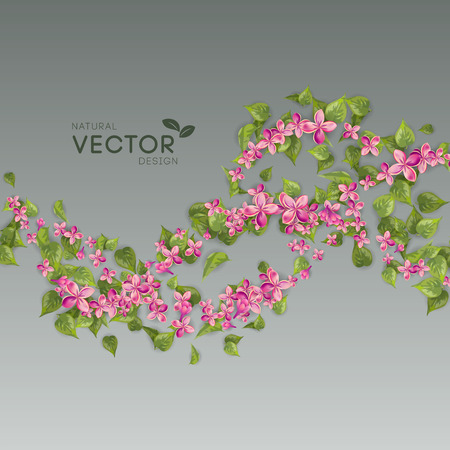 Pink Flying Flowers vector illustrationのイラスト素材