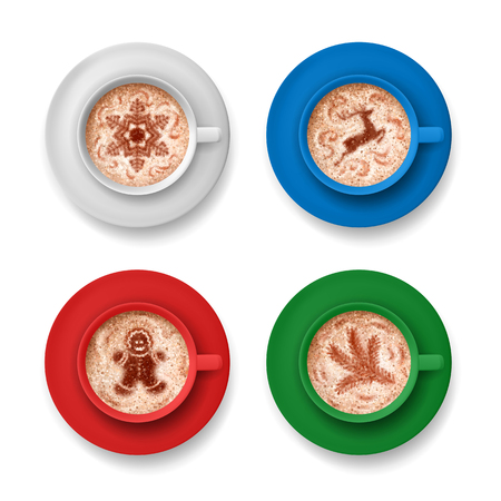 Coffee cups vector illustration.のイラスト素材